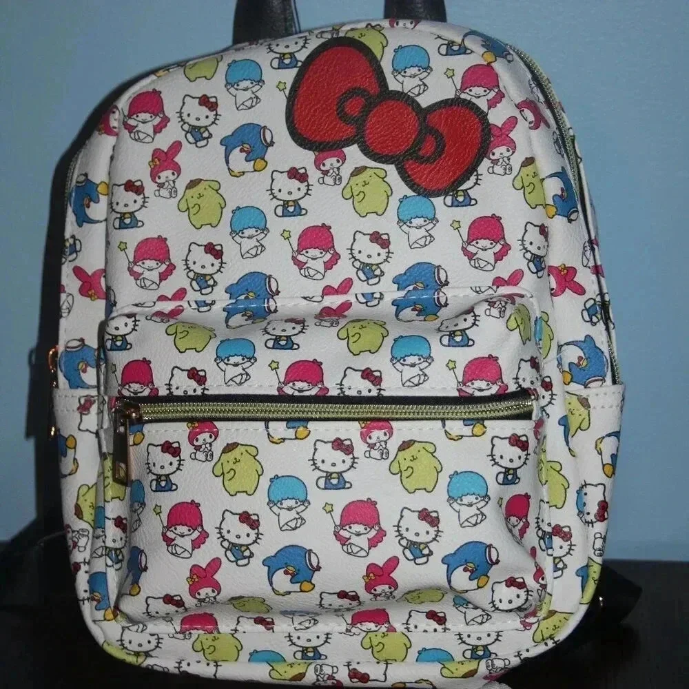 Hello Kitty and Friends Sanrio Mini Backpack Unisex White with Red Bow My Melody